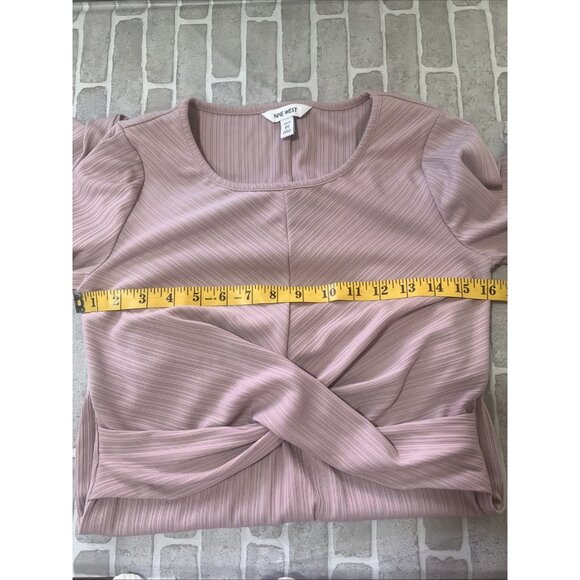 Nine‎ West Wrap Front Dress Size PS Pink Light Color Stretch - Picture 12 of 13
